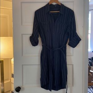 Velvet heart shirt dress, navy, striped, size M